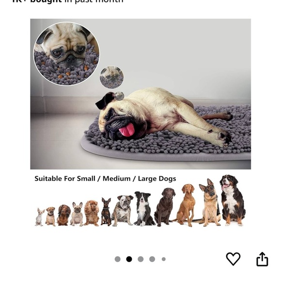 Gray Dog Feeding Foraging Play Snuffle Sniff Mat - Picture 2 of 10